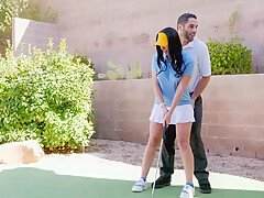 a golf lesson for his wife